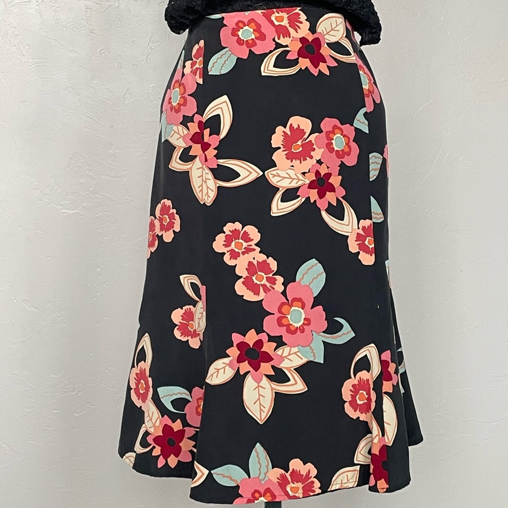 Y2K Silk Floral Skirt